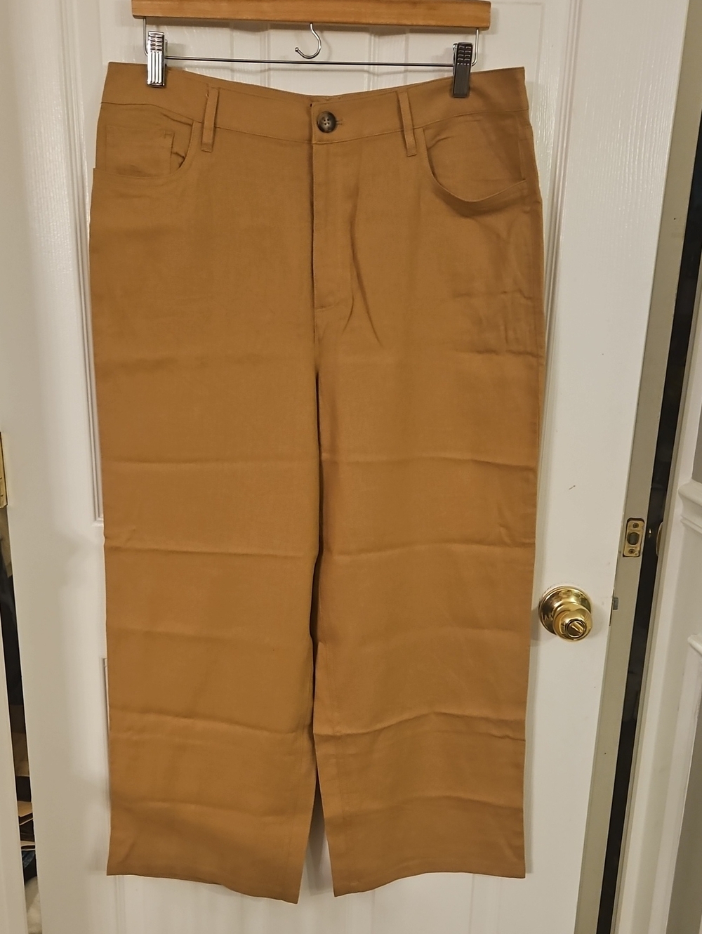 Jones New York Linen Wide-Leg Pants in Camel